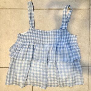 Rebecca Minkoff Light Blue Gingham Top